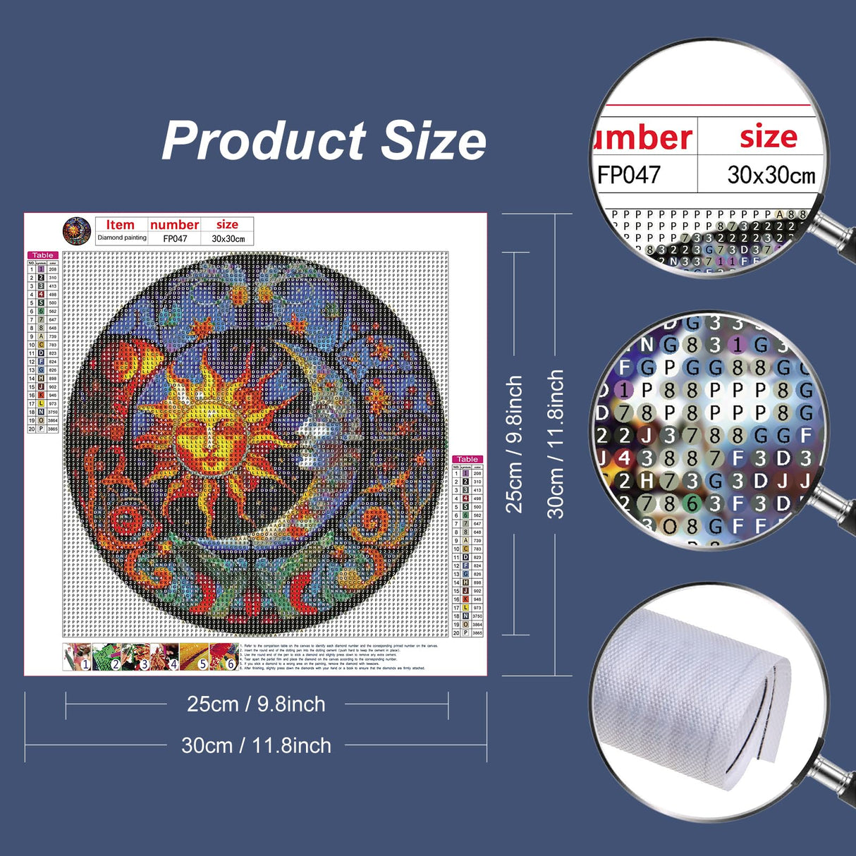 PFFNGPEN Diamond Art Painting Kits for Adults, DIY Sun and Moon Diamond Art Kits for Beginners,5D Round Full Drill Diamond Art Painting for Home Wall Decor Craft Gifts 12x12 inch PFFNGPEN