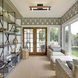 Lingkai LED Modern Ceiling Lights Wooden Square Rectangular Lamp Fixture Wood, 17.3in 12w Modern Kitchen Ceiling Lighting Fixtures 3000K for Island Bedroom Living Room Hallways Lingkai