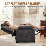 Korser Power Recliner Chair for Adults, Oversized Electric Recliner with Thickened Cushions, Chenille Fabric Reclining Chair for Living Room, Bedroom, Grey Korser