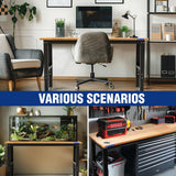 WORKPRO Adjustable Garage Workbench, 60x24 Rubber Wood Top Heavy-Duty Work Desk with Power Outlets, Leveling Foot, 5 Heights, 1500 LBS Load Capacity Work Benches for Garage, Workshop, Office, Home WORKPRO