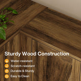 Tribesigns 70.8" Tall Corner Cabinet, Farmhouse Storage Cabinet with 4 Doors & 5 Storage Shelves, Wood Cupboard with Barn Door, Home Space Saver for Living Room, Kitchen, Laundry Room, Rustic Brown Tribesigns