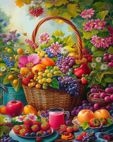 ZUVRDIAI Fruit Basket Paint by Numbers for Adults Canvas Harvest Season Paint by Number Kits on Canvas Fall Gardening Oil Painting Kits Arts and Crafts for Home Decor Gifts 16x20 Inch Frameless ZUVRDIAI