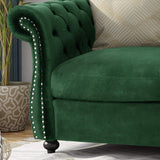 Christopher Knight Home Karen Traditional Chesterfield Loveseat Sofa, Emerald and Dark Brown, 61.75 x 33.75 x 27.75 Christopher Knight Home
