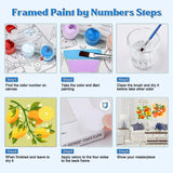 4 Pack Framed DIY Paint by Numbers Kit for Adults Beginner,Fruit Oil Painting Easy Paint by Number with Canvas,Acrylic Paint Kit Arts and Crafts for Adults for Decor 8x8inch Canrichshop