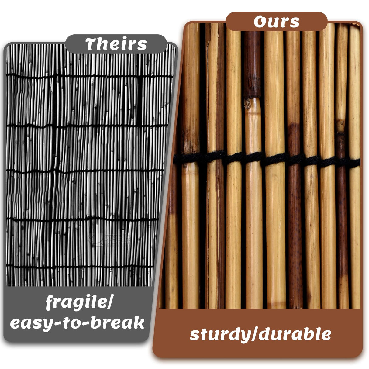 TOOKNIN Natural Reed Fence,6FT X 16.4FT Bamboo Fencing Privacy Reed Screening for Outdoor, Gallery, Restaurant, Hotel, Patio (Brown) TOOKNIN