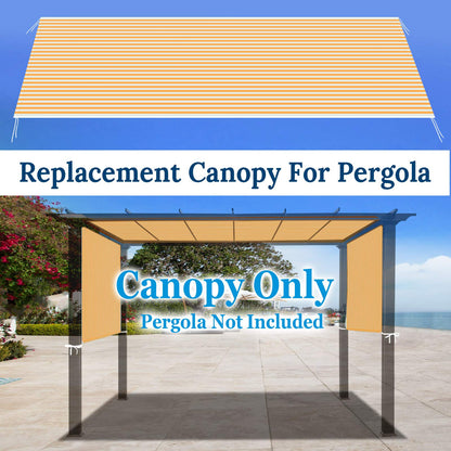 BenefitUSA 18' x 8.2' Universal Replacement Canopy Top Cover for Pergola Structure (Yellow with White)