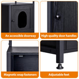 BEWISHOME Large Cat Litter Box Enclosure with 4 Tier Shelves and Doors, Hidden Cat Litter Box Furniture for Living Room, Industrial Indoor Cat House, Black, CMW06H BEWISHOME