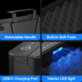 AINIRO Gun Safe for Handgun, Small Biometric Gun Safe with Built-in Handle Gun Lock Box for Pistols with Fingerprint, Keypad and Key Unlock Pistol Safe for Home, Car, Truck, Bedside Nightstand, Drawer AINIRO