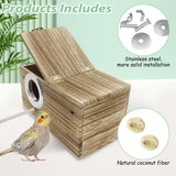 PINVNBY Parakeet Nesting Box, Carbonized Wood Bird Box, Wood Breeding Box for Birds, Budgie Lovebirds Conure Finch Parrot Canary (M: 9.8 x 5.3 x 5.3 inch) PINVNBY