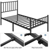 Yaheetech Twin Size Bed Frame Metal Platform Bed Frame Mattress Foundation with Spindle Headboard & Footboard/No Box Spring Needed/14 Inch Underbed Storage/Firm Support & Easy Set up Structure, Black Yaheetech