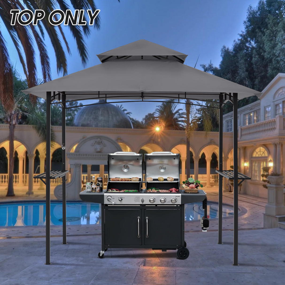 MASTERCANOPY Grill Gazebo Replacement Canopy Top for Model L-GG001PST-F (Gray) MASTERCANOPY