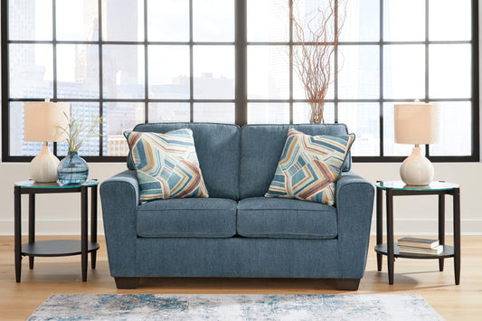 Signature Design by Ashley Cashton Casual Loveseat for Living Room, Blue