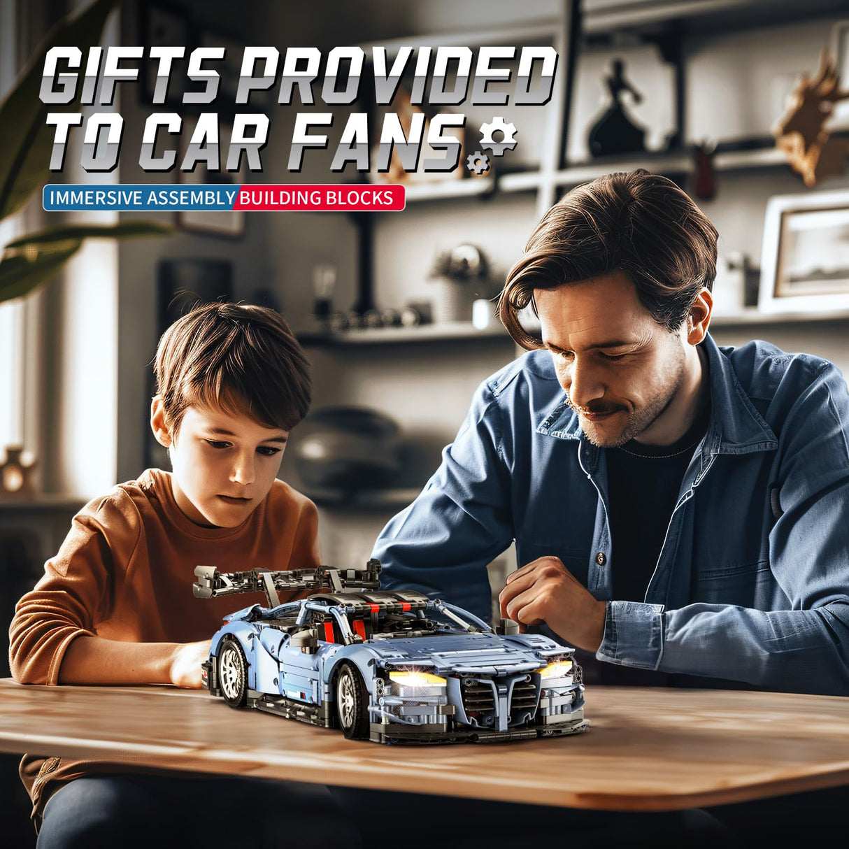 Remote Control Car Building Kit, 1:10 M4 Champion Racing Car Building Blocks and Challenge Construction Toys, Gift for Technical Enthusiasts Adults&Boys Age 14+, with Motors Light Battery (2280PCS) MOCBROPCS