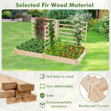 HAPPYGRILL Raised Garden Bed with 3 Trellises, Outdoor Wood Raised Bed w/ 2 Planter Boxes for Flowers, Vegetables, Fruits Climbing Vines, Elevated Garden Box for Yard Patio, 88" L x 45" W x 43" H HAPPYGRILL
