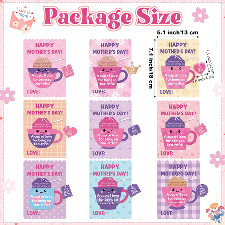 Haooryx Mother's Day Craft Kits for Kids - 45 Sets DIY Tea Cup of Love Greeting Card Making Kits Make Your Own Mother’s Day Party Favor Gift Cards School Art Project Fun Classroom Home Activity Supply Haooryx