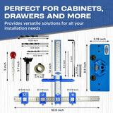 Alec Tools Cabinet Installation Tools Complete Set - Adjustable Cabinet Hardware Jig Kit for Handles, Knobs, Drawer Pulls - Cabinet Handle Jig, Concealed Hinge Jig, Automatic Center Punch, Drill Bits Alec Tools