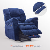 Eiayeebil Triple Motor Power Lift Recliner Chair with Massage and Dual Heat for Elderly People, Zero Gravity Lay Flat Recliner Infinite Position, USB Ports（Navy Blue） Eiayeebil