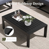 LayinSun Large Aluminum Patio Furniture Set, 9 Pieces Modern Outdoor Conversation Set Sectional Metal Sofa Set with Olefin Cushion LayinSun