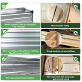 ZUNUDA Galvanized Raised Garden Bed,2 Pcs 10×3×1FT Metal Planting Box for Outdoor Vegetable, Fruit,Planter Gardening (Silver) ZUNUDA