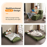 VINGLI Futon Sofa Bed Sleeper Sofa Chair Bed Floor Sofa Twin Small Couch Folding Mattress Couches for Living Room Floor Chair Freestanding RV Futon Couch for Indoor and Outdoor (Olive Green) VINGLI