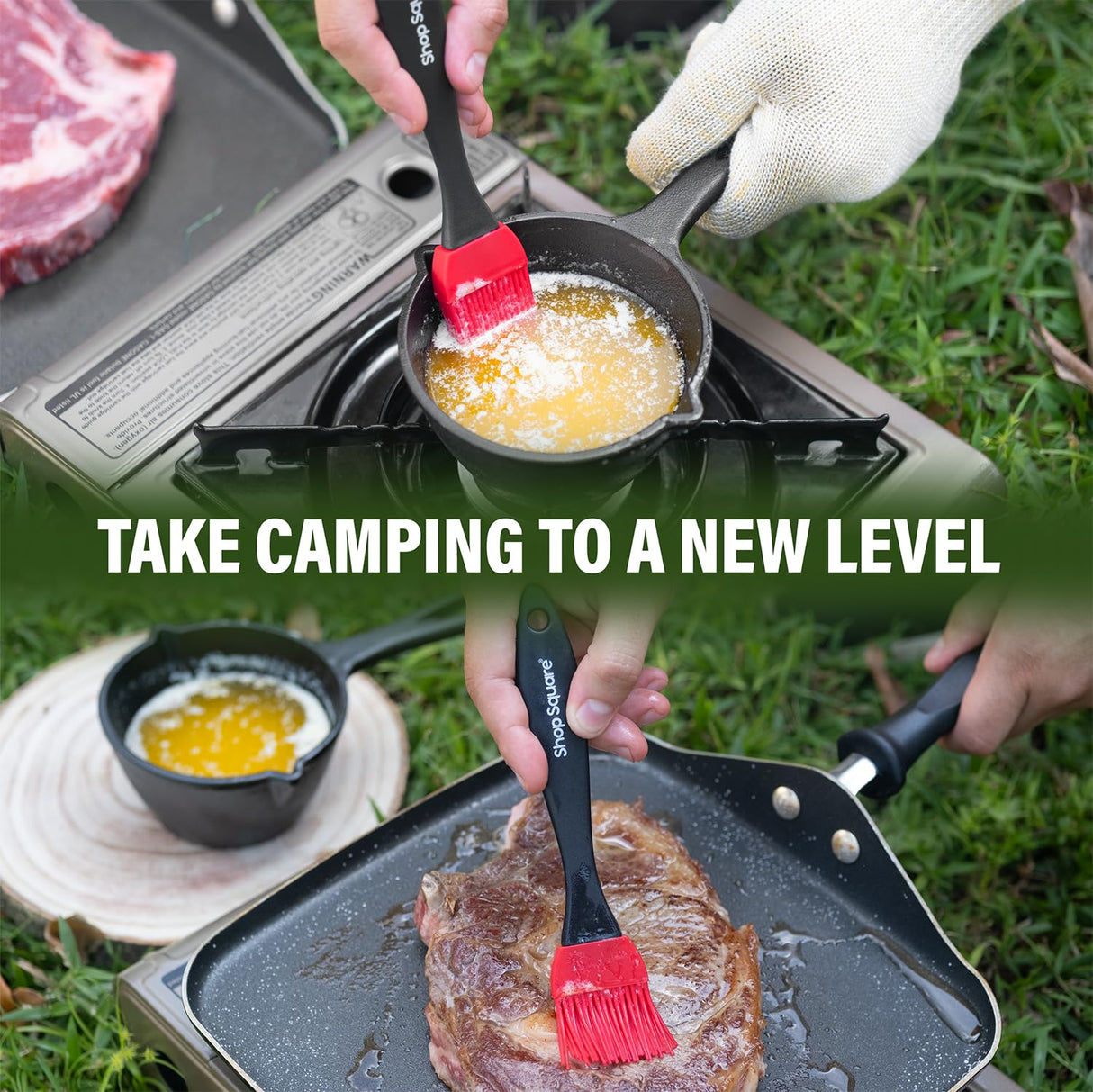 Small Cast Iron Basting Pot with Silicone BBQ Brush – Cast Iron Saucepan for Grilling, Smoking, Butter Melting Pot, 15 Oz Shop Square