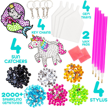 Blue Squid Diamond Art Kits for Kids – Easy DIY 5D Gem Art Diamond Painting Kits for Unicorn and Mermaid - Arts & Crafts Kit for Kids, Girls, Boys Ages 6 7 8 9 10 11 12 Blue Squid