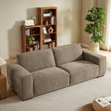 ONBRILL 90" Oversized Sofa, 23" Deep Seat Couch with Wide Arms, Chenille Fabric Couch w/Comfortable Cushion Back, Modern Upholstered Loveseat, Easy Assembly, Comfy Couch for Living Room, Office, Brown ONBRILL