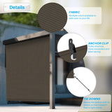 Patio Paradise Shades Roll Up Outdoor 8'Wx6'H Roller Shade Exterior Patio Blinds for Outside Porch Deck Balcony Pergola Carport, Brown Patio