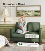 Welzona Loveseat Sofa, 51" Love Seat, Comfy Corduroy Small Loveseat for Small Spaces, Tool-Free Setup Couch for Bedroom, All-Wood Couches for Living Room, No Pillow Included, Green Welzona