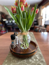 12 Inch Acacia Wood Lazy Susan Turntable for Table, Kitchen Turntable Organizer, 360 Degree Decorative Turntable for Countertop Cabinet or Centerpieces GOVOKOI