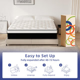 VERHOPE Full Mattress, 12 Inch Full Hybrid Mattress in a Box with Memory Foam, Medium Firm, Euro Top, Reinforced Edge Support, Pressure Relief & Motion Isolation, CertiPUR-US Certified VERHOPE