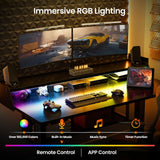 ErGear Adjustable Electric Standing Desk with Bookshelf & RGB Monitor Stand ErGear