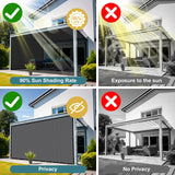 Shade&Beyond Customized Size 90% Sun Shade Cloth with Grommets, 08' X 12' Pergola Shade Cover Canopy, Mesh Tarp Sun Screens for Patio, Outdoor, Garden, Backyard, Light Gray, GN02 Shade&Beyond