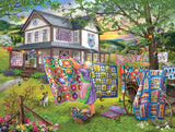 SUNSOUT INC - Grandma's Quilts - 500 pc Jigsaw Puzzle by Artist: Bigelow Illustrations - Finished Size 18" x 24" - MPN# 31729 SunsOut