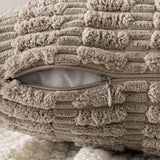 MIULEE Pack of 2 Corduroy Decorative Throw Pillow Covers 18x18 Inch Soft Boho Striped Pillow Covers Modern Farmhouse Home Decor for Sofa Living Room Couch Bed Light Brown MIULEE