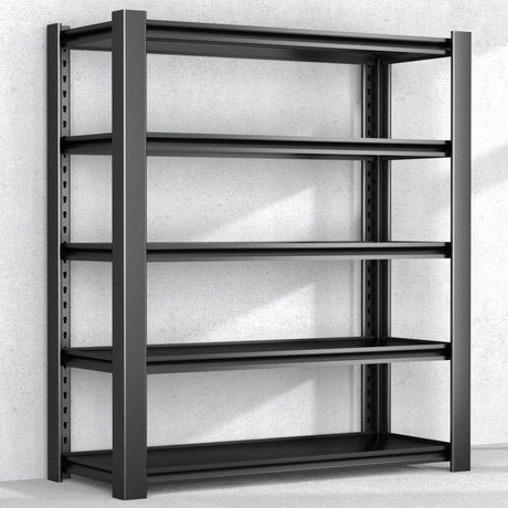 WOZBUD 76.6" H Heavy Duty Garage Shelving Unit, 60" W Adjustable Metal Storage Rack, 5-Tier Metal Shelves, 24" D Industrial Shelving for Garage, Basement, Workshop, Heavy Duty Storage Shelf.1Pack WOZBUD