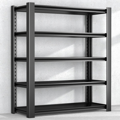 WOZBUD 76.6" H Heavy Duty Garage Shelving Unit, 60" W Adjustable Metal Storage Rack, 5-Tier Metal Shelves, 24" D Industrial Shelving for Garage, Basement, Workshop, Heavy Duty Storage Shelf.1Pack