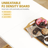 DWVO Modern Dining Table for 4 People 47 Inch Rectangular Kitchen Table with Faux Marble Tabletop and Gold Geometric Legs Small Dinner Table Kitchen & Dining Room Furniture White and Gold DWVO