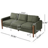 Christopher Knight Home Yadil Teddy Fleece Upholstered 3 Seater Sofa Couch, Wooden Home Sofa Living Room, Comfy Cloud Couch for Bedroom, Home Office, Olive Green Christopher Knight Home