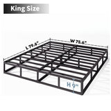 HUEIIS King Box Spring 9 Inch High Profile Strong Metal Frame Mattress Foundation, Quiet Noise-Free,Easy Assembly, 3000lbs Max Weight Capacity HUEIIS