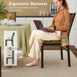 Feonase Dining Chairs Set of 6, Modern Kitchen Chairs with Ergonomic Backrest, MDF Board and Metal Legs, Dinner Chairs for Dining Room, Kitchen and Living Room, Rustic Brown Feonase