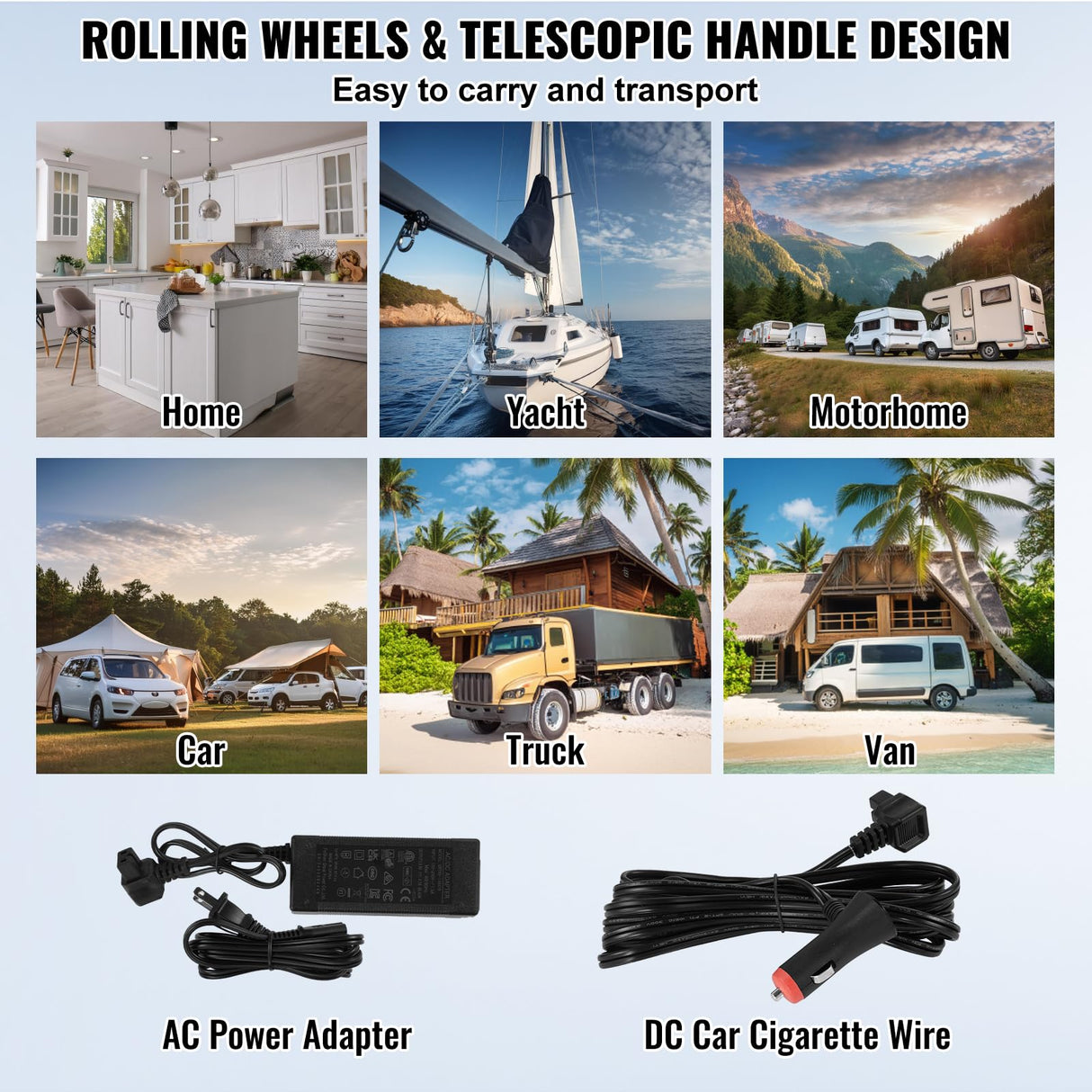 VEVOR J60 12 Volt Refrigerator Fridge, 60Liter(63.4qt) Single Zone Portable Freezer, -4℉-68℉ Adjustable Temperature, Compressor Cooler for Home, Outdoor, Camping, RV, Car, Black VEVOR