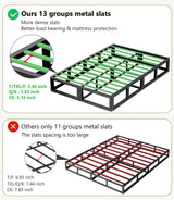 King Box Spring, 10 inch Box Spring for King Bed, Heavy Duty Metal Bed Frame with Fabric Cover, 3000lbs Max Weight Capacity Bed Base Mattress Foundation, Easy Assembly, Noise Free, Black Superay