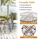 Tangkula 3 Pieces Patio Conversation Bistro Set, Outdoor Wicker Furniture w/Round Tempered Glass Top Table & 2 Rattan Armchairs, Bistro Chat Set w/Seat Cushions for Porch, Backyard, Garden Tangkula