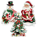 Yousoontic 3 Pcs Christmas Table Decorations Wooden Christmas Table Centerpieces Rustic tiered tray decor farmhouse Centerpieces Santa Claus Snowman Xmas Tree table signs for Xmas Winter Holiday Party Yousoontic