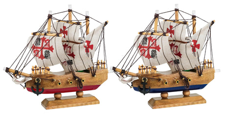AILINGSTORY Wooden Pirate Ship Model Sailboat Decor Set of 2 Pack HOME DECOR SAILINGSTORY