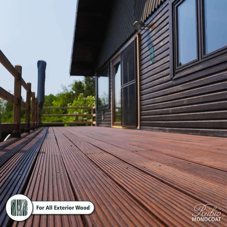 Rubio Monocoat DuroGrit Outdoor Wood Oil, Stain & Sealer, 375 ft² - Foxy Brown | 1 Layer, UV Protection for Deck, Fence & Furniture | 2.5L Rubio Monocoat