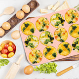 Mity rain Egg Bites Silicone Mold, Silicone Muffin Pans Cups for Baking, Nonstick Cupcakes Pan Round Tart Tray Confetti, BPA Free and Dishwasher Safe (1, pink) Mity rain