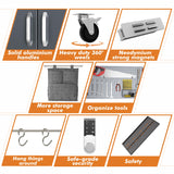 METALTIGER Extra-Spacious Metal Storage Cabinet with Wheels Digital Lock - Garage Storage Cabinet, 72" Rolling Lockable Cabinet (Dark Gray) METALTIGER