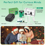 1000X Handheld Microscope for Kids 4K 2.0" Screen Rechargeable Mini Pocket Digital Microscopes w/Slides Kit Portable Edu Gift Age 4-6 8-12 Children Students (Green) BEBANG